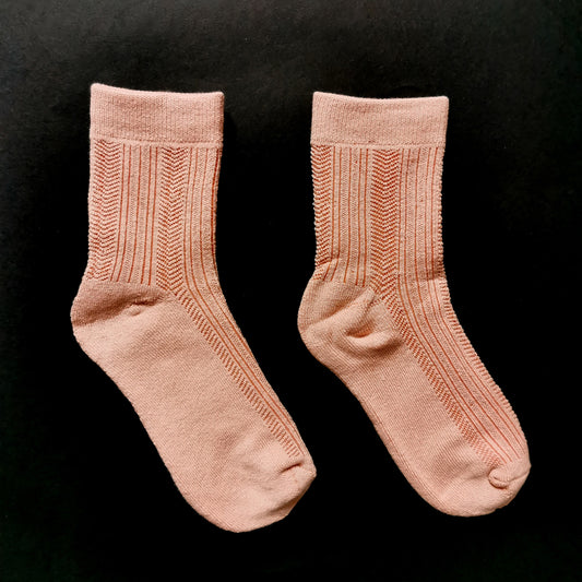 Coral Pink Chevron Socks